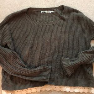 Lace Green Urban Outfitters Cropped Sweater